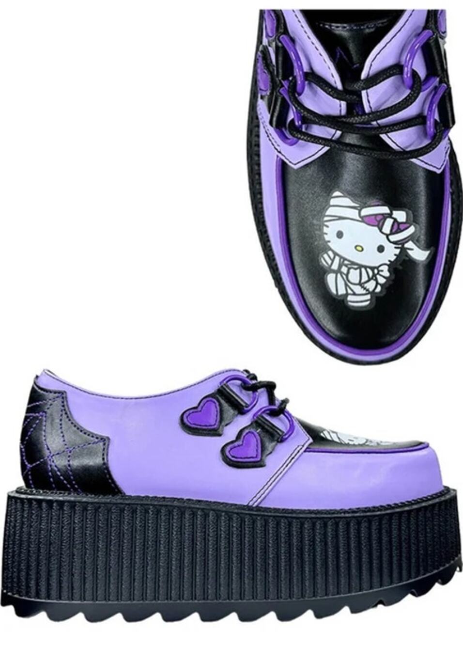 HELLO KITTY x YRU Super Kreep Mummy Creepers Purple Black Sz 10 NWOB